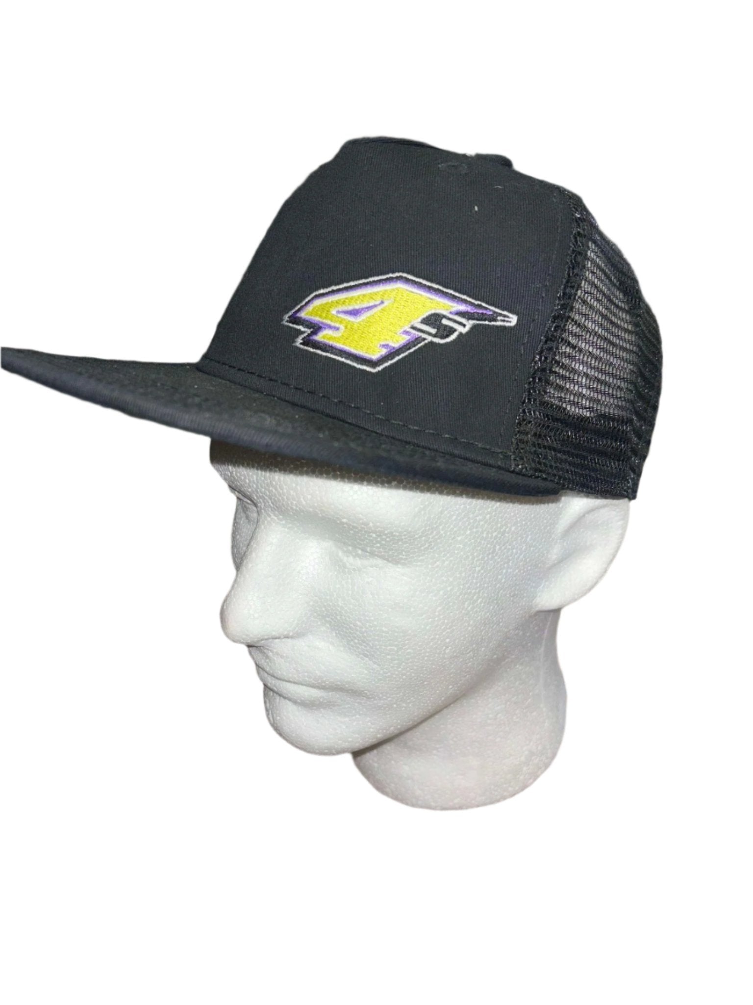 Black Mesh 4S Flat Bill Snap Back Hat