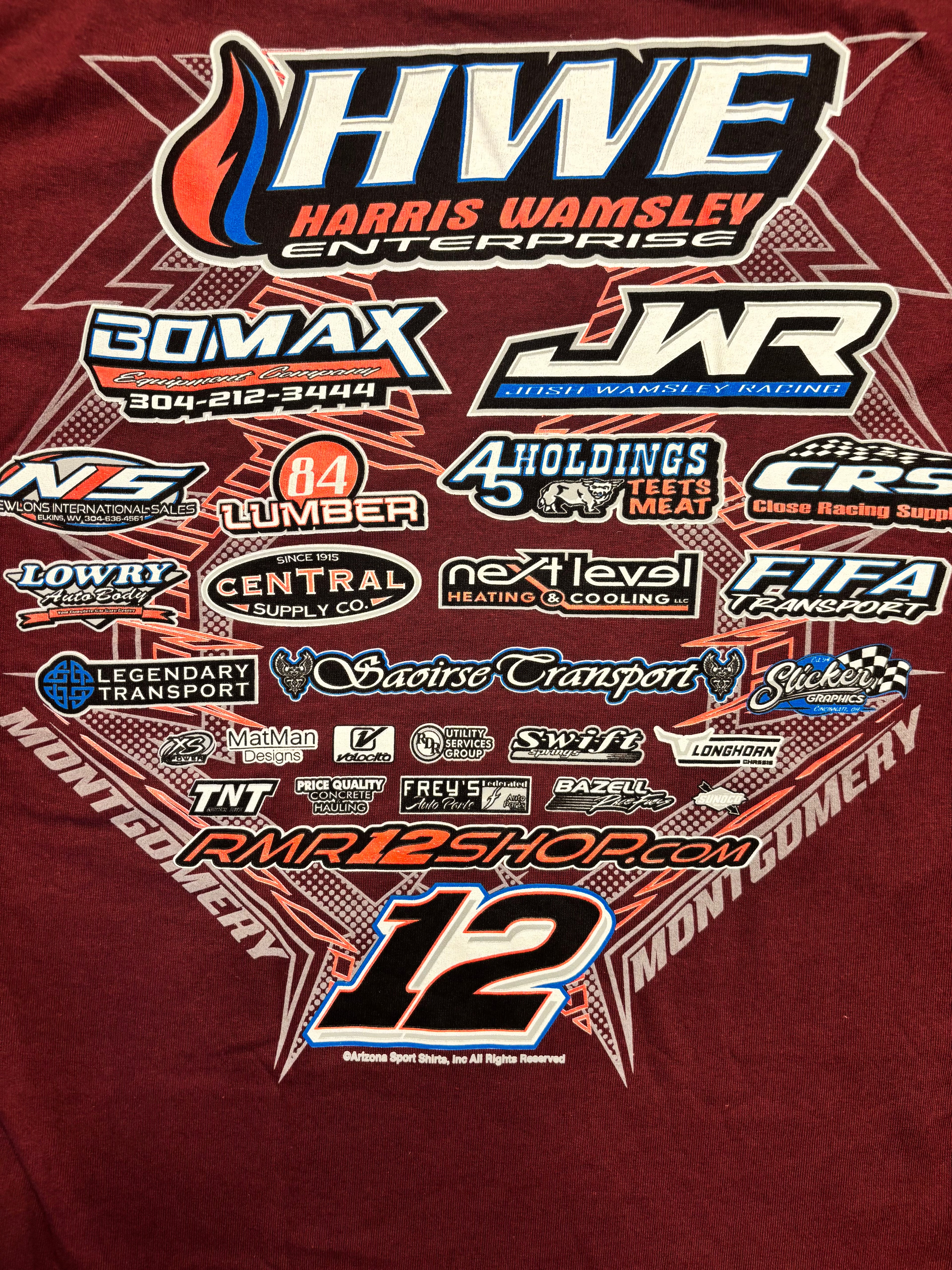 RMR & JWR Crew Shirt (Maroon) YOUTH