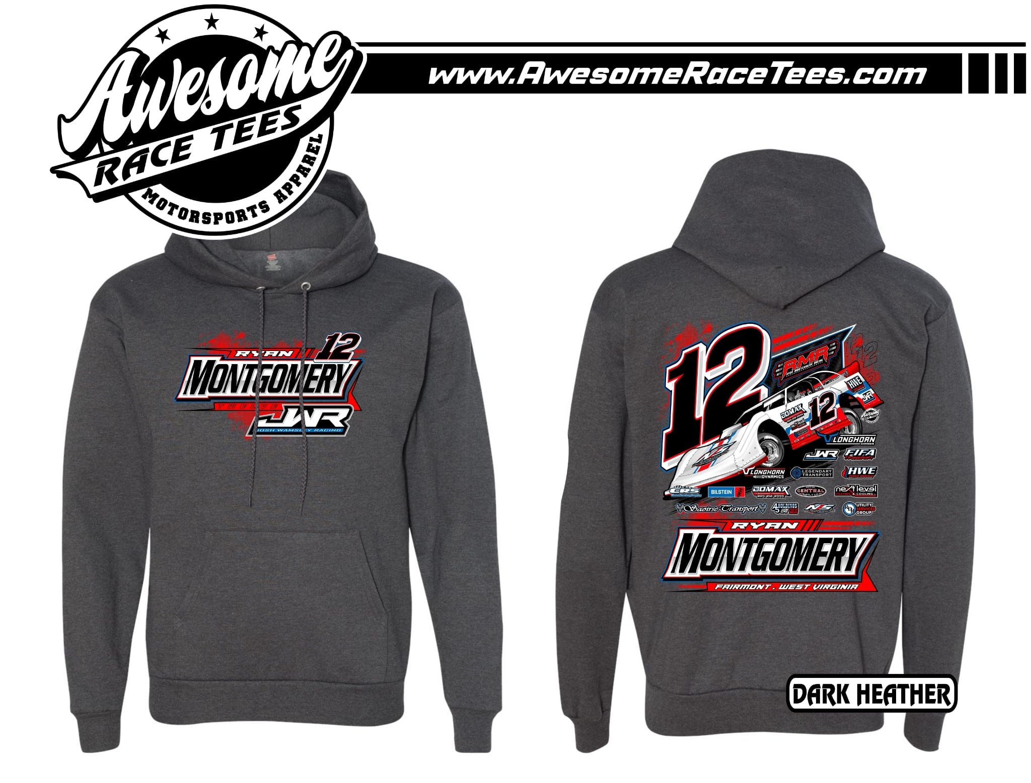 RMR & JWR HOODIE (Dark Heather)
