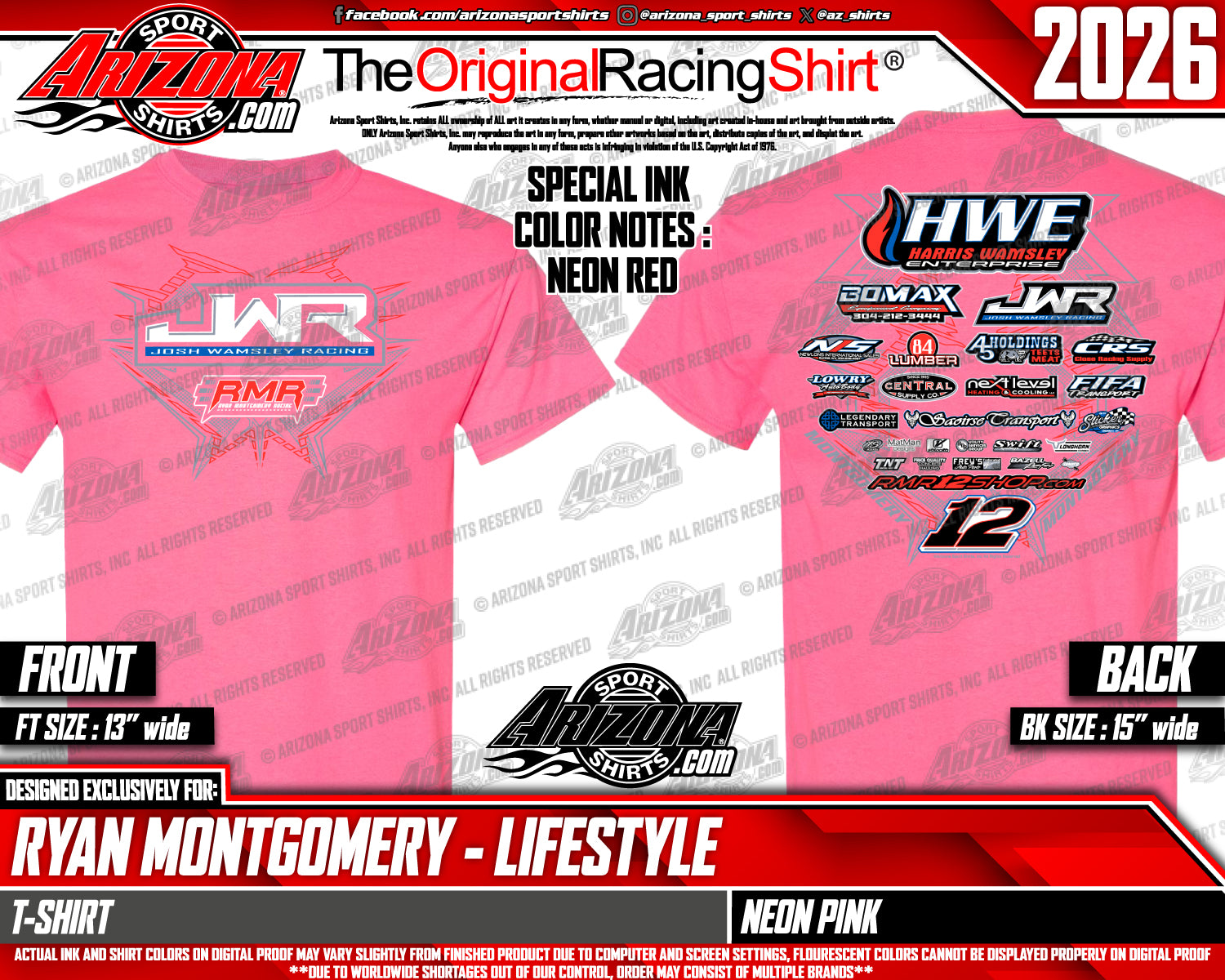 2026 RMR & JWR Crew Shirt (Pink)