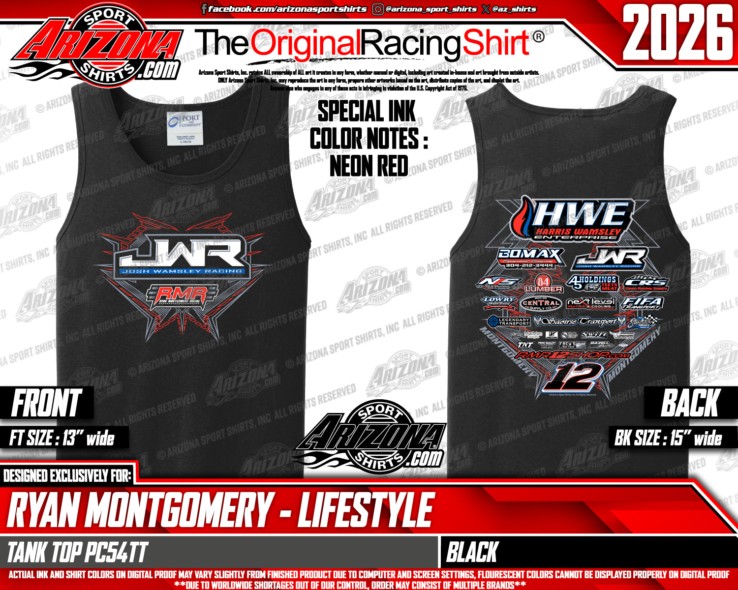 2026 RMR & JWR Crew Tank Top (Black)
