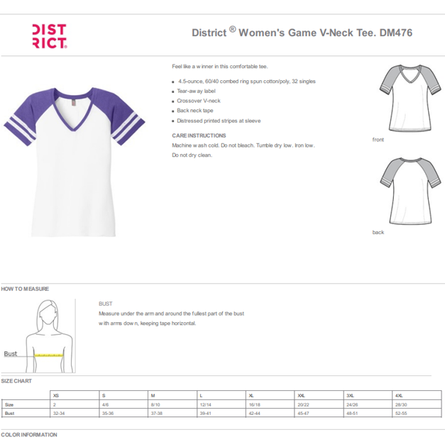 RMR & JWR LADIES Heathered True Royal / Heathered Charcoal Game V-Neck Tee