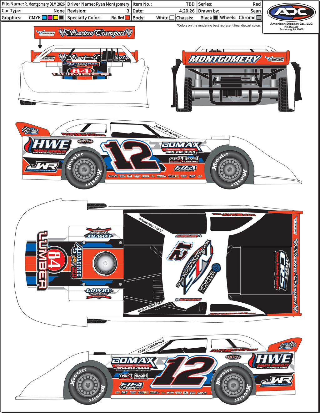 JWR & RMR 1:24 ADC DIECAST