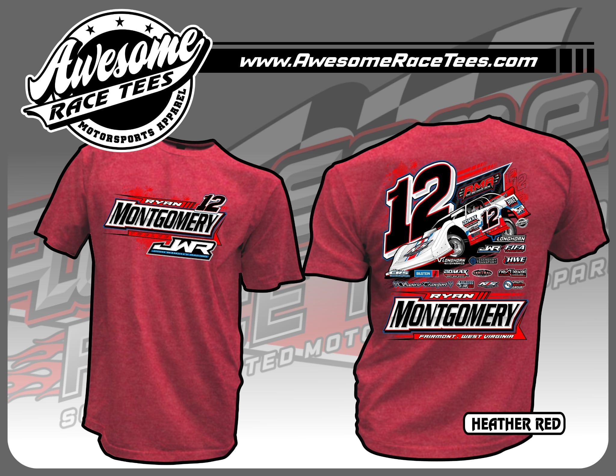 RMR & JWR TEE [YOUTH HEATHER RED]